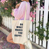 Large-capacity Canvas Shoulder Bag Women Casual Letter Print In Handbag Versatil