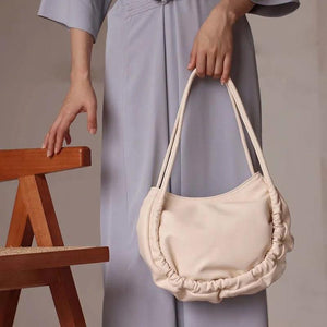 Shoulder Bags Women Office Ladies Pleated Tote Bag Large Capacity