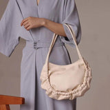 Shoulder Bags Women Office Ladies Pleated Tote Bag Large Capacity