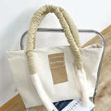 Canvas Shoulder Bag Casual Letter Handbag Large Capacity