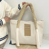 Canvas Shoulder Bag Casual Letter Handbag Large Capacity
