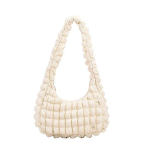 Plaid Padding Women's Shoulder Bag Crossbody Half Moon Handbag