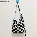 Summer Wave Point Canvas Handbag Women's Crossbody Bag