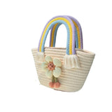 Small Fresh Rainbow Handbag Tote Bag for Women