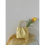 Yellow Square Fold Small Bag Female Handheld Shoulder Messenger Bag
