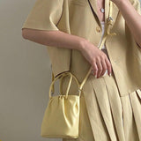 Yellow Square Fold Small Bag Female Handheld Shoulder Messenger Bag
