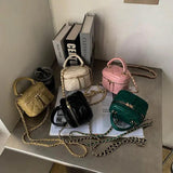 Quilted Chains Flap Handbag Mini Clutch Lipstick Shoulder Purse