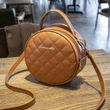 Rhombus One-Shoulder Small Round Bag Handbag