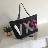 Striped Beach Tote Bag Large Capacity Women Canvas Handbag