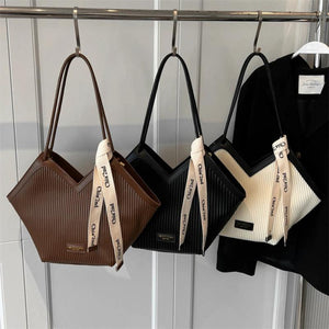 Large Shopper Shoulder Tote Bags Vintage Pleated Handbags For Women