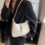 Vintage Half Moon Leather Crossbody Bag Underarm Women Handbags