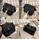 Women's Broadband Shoulder Small Square Bags Cat Tassel Messenger Bag