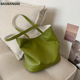 Casual Two-color Ladies Shoulder Bag Tote Bag Solid Student Bag