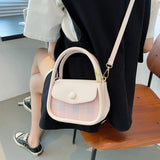 PU Plaid Crossbody Bags Women Handle Casual Ins Sweet for Girls