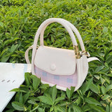 PU Plaid Crossbody Bags Women Handle Casual Ins Sweet for Girls