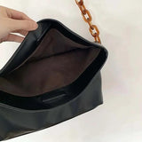 Women Shoulder Bags Acrylic Chain Soft Flaps Bag