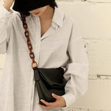 Women Shoulder Bags Acrylic Chain Soft Flaps Bag