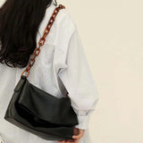 Women Shoulder Bags Acrylic Chain Soft Flaps Bag