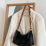 Women Shoulder Bags Acrylic Chain Soft Flaps Bag