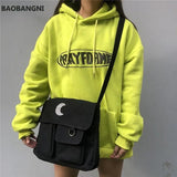 Moon Large Capacity Handbags Harajuku Canvas Crossbody Bags