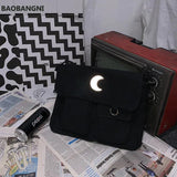 Moon Large Capacity Handbags Harajuku Canvas Crossbody Bags