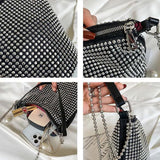 Diamonds PU Shoulder Bags Women Large Capacity Bucket Bag