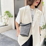 Diamonds PU Shoulder Bags Women Large Capacity Bucket Bag