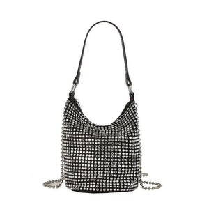 Diamonds PU Shoulder Bags Women Large Capacity Bucket Bag