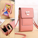 Soft Love Hearts Wallets Mobile Phone Pouch Handbag