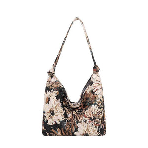 Flowers Canvas Tote Bag Handbag Large Capacity Shopping Bags