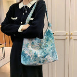 Flowers Canvas Tote Bag Handbag Large Capacity Shopping Bags