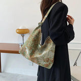 Flowers Canvas Tote Bag Handbag Large Capacity Shopping Bags