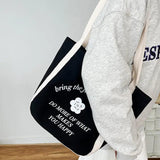 Canvas Shoulder Bag Women's Casual Handbag with Cartoon Print