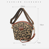 Leopard Print Crossbody Shoulder Bag Retro Messenger Large Capacity Handbag