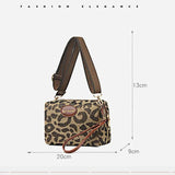 Leopard Print Crossbody Shoulder Bag Retro Messenger Large Capacity Handbag