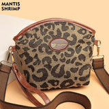 Leopard Print Crossbody Shoulder Bag Retro Messenger Large Capacity Handbag