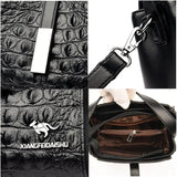 Crocodile Pattern Leather Bucket Bag Women Handbag