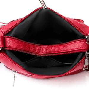 Vintage PU Leather Crossbody Bag Large Capacity Female Shoulder Bag