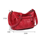 Vintage PU Leather Crossbody Bag Large Capacity Female Shoulder Bag