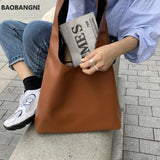 Women PU Leather Shoulder Bag Winter Tote Handbag