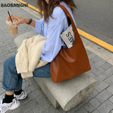 Women PU Leather Shoulder Bag Winter Tote Handbag