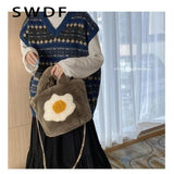 Plush Tote Bag Chain Winter Furry Handbag