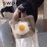 Plush Tote Bag Chain Winter Furry Handbag