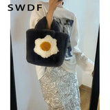 Plush Tote Bag Chain Winter Furry Handbag