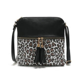 Leopard Crossbody Shoulder Bag Soft Leather Handbag Women Messenger Bag
