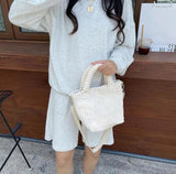 Velvet Handbag Small Tote Winter Candy Shoulder Bag Pouch Clutch