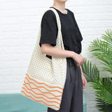 Women Large Capacity Shoulder Bags Knitting Handbags Crochet Hobo Bag