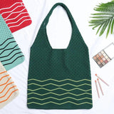 Women Large Capacity Shoulder Bags Knitting Handbags Crochet Hobo Bag