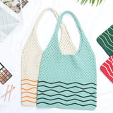 Women Large Capacity Shoulder Bags Knitting Handbags Crochet Hobo Bag