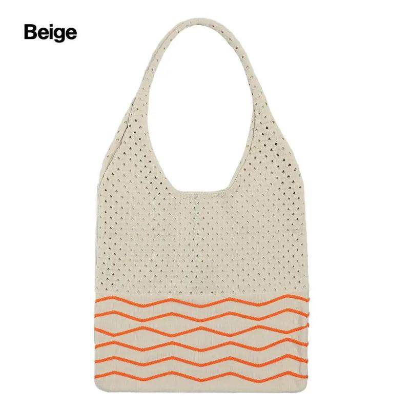 Women Large Capacity Shoulder Bags Knitting Handbags Crochet Hobo Bag